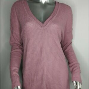 Elegant Mauve V-Neck Sweater for Women